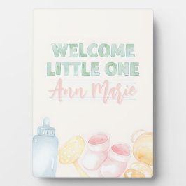 Table Top Welcome Little One Baby Shower Sign フォトプラーク