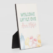 Table Top Welcome Little One Baby Shower Sign フォトプラーク (側面)