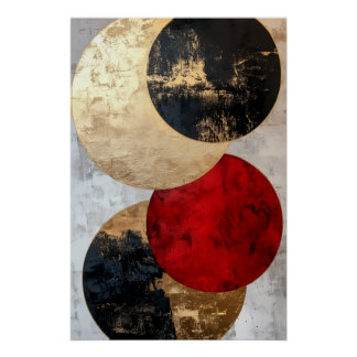 Tableau Abstrait Cercles Géométriques – Art Contem ポスター