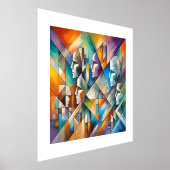 tableau artistique inspiration cubiste 箔ポスター (レイダウン)