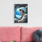 Tableau Déco ( Astronaute qui contemple L'Espace ) キャンバスプリント (インサイチュ (リビング))