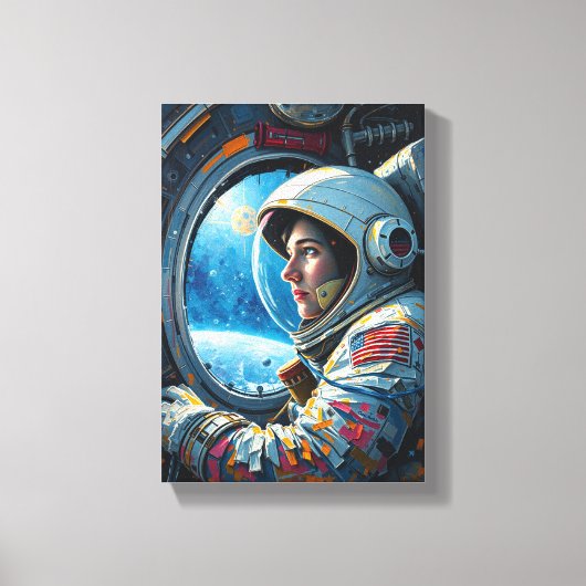 Tableau Déco ( Astronaute qui contemple L'Espace ) キャンバスプリント (正面)