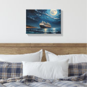 Tableau Déco( Bateau de Croisière Sous La Lune) キャンバスプリント (インサイチュ (寝室))