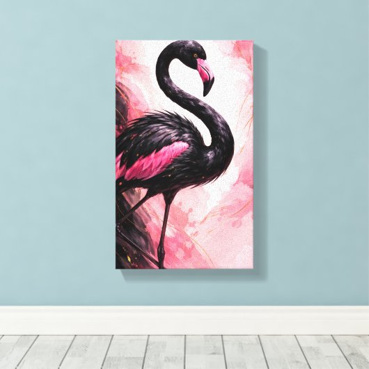 Tableau Déco (Flamant Noir)  キャンバスプリント (インサイチュ (ウッドフロア))