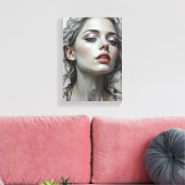 Tableau Déco ( Fleur Argentée ) Portrait Beauté キャンバスプリント (インサイチュ (リビング))