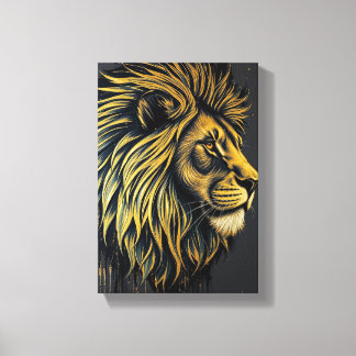 Tableau Déco (Portrait d'un profil de Lion )  キャンバスプリント