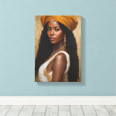 Tableau Déco (Portrait d'une Beauté d'Afrique )  キャンバスプリント (インサイチュ (ウッドフロア))