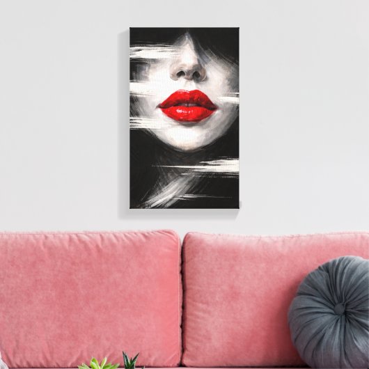 Tableau Déco (Portrait Lèvre ) キャンバスプリント (インサイチュ (リビング))