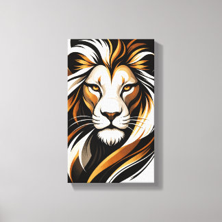 Tableau Déco ( Portrait Lion ) Art Minimaliste キャンバスプリント