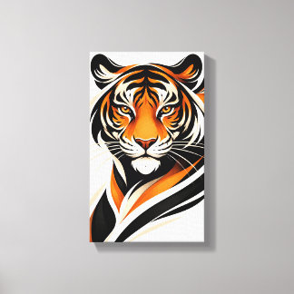 Tableau Déco ( Portrait Tigre ) Art Minimaliste キャンバスプリント