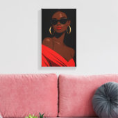Tableau Déco ( Red Flower) Art Moderne Beauté キャンバスプリント (インサイチュ (リビング))