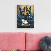 Tableau Décoratif (Deux Chien Doberman Élégant) キャンバスプリント (インサイチュ (リビング))