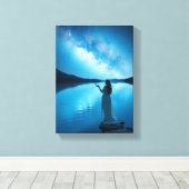 Tableau Décoratif ( Femme sous les étoiles ) キャンバスプリント (インサイチュ (ウッドフロア))