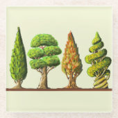 tableau des trois arbres sculptés dessin digital ガラスコースター (正面)