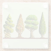 tableau des trois arbres sculptés dessin digital ガラスコースター (裏面)