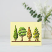 tableau des trois arbres sculptés dessin digital ポストカード (スタンド正面)