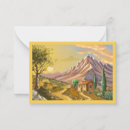 Tableau peinture d'art sur carte de voeux. ノートカード