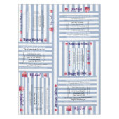 Tablecloth Blue & White Stripe Happy Birthday  テーブルクロス (正面)