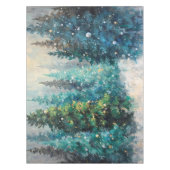 Tablecloth Green Christmas Trees Winter Forest テーブルクロス (正面)