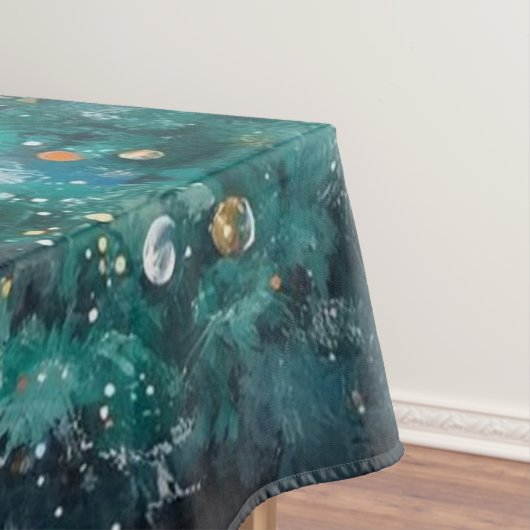 Tablecloth Green Christmas Trees Winter Forest テーブルクロス (インサイチュ)