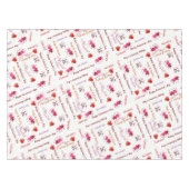 Tablecloth Happy Valentine's Day Couple Red Hearts テーブルクロス (正面(横))