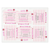 Tablecloth Pink & White Stripe Happy Birthday  テーブルクロス (正面(横))