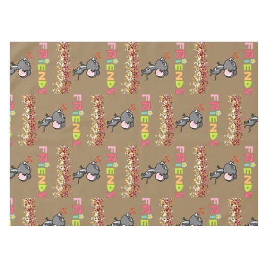 Tablecloth Valentine's Day Friends Mouse テーブルクロス (正面(横))