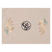Tablecloth with Beige Background, Golden Branches, テーブルクロス (正面(横))