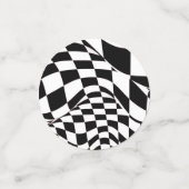 Tablefetti – 修正された赤/黒フ市松模様にラグ コンフェッティ (スモール正面)