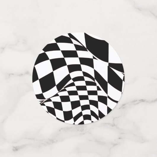 Tablefetti – 修正された赤/黒フ市松模様にラグ コンフェッティ (スモール正面)