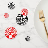 Tablefetti – 修正された赤/黒フ市松模様にラグ コンフェッティ (グループ)