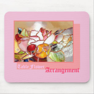 Tablel Flower Arrangement Sweet Pink マウスパッド