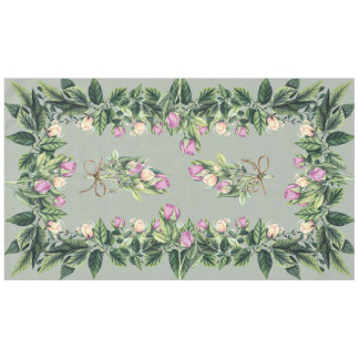 Tableloth 60"x104"チューリップSageのつる植物 テーブルクロス