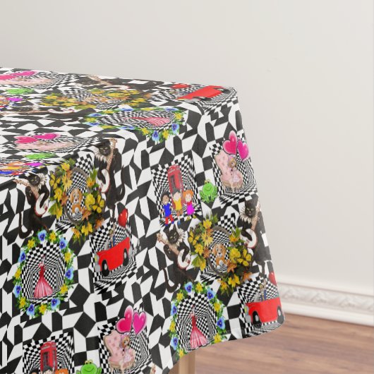 Tableloth Cats Feline Dogヴィンテージ テーブルクロス (インサイチュ)