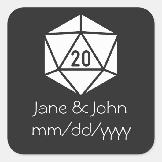 Tabletopブラックステッカーにシック スクエアシール (正面)