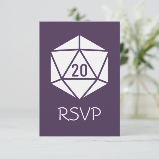 Tabletop Chic in Purple RSVPカード (スタンド正面)