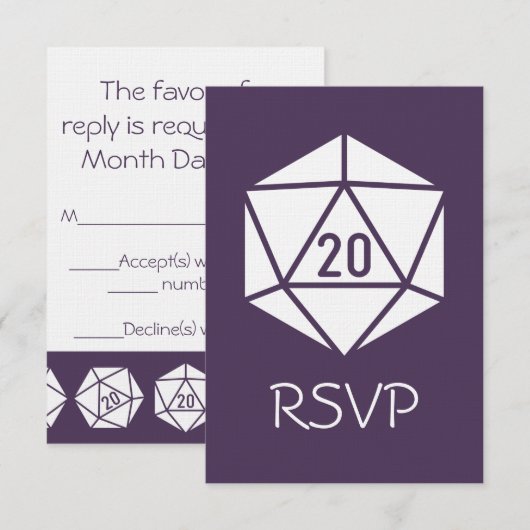 Tabletop Chic in Purple RSVPカード (正面/裏面)