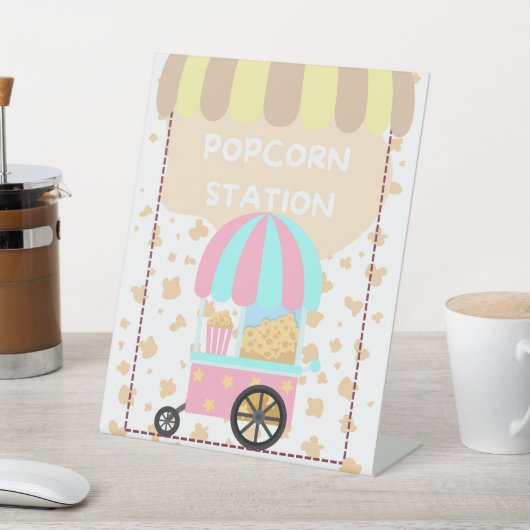 Tabletop Food Signage Popcorn Station 台座サイン (インサイチュ)