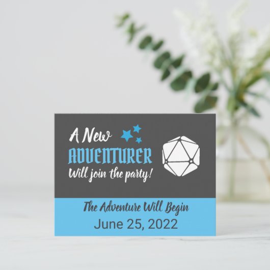 Tabletop RPGブルー妊娠告知はがき 案内ポストカード (スタンド正面)