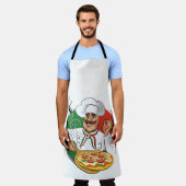 tablier chef pizzaiolo italien avec fond italien エプロン (着用した状態)