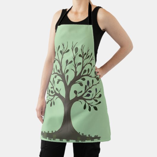 🌳 Tablier de Cuisine Arbre de Vie Vert Pâle エプロン (インサイチュ)