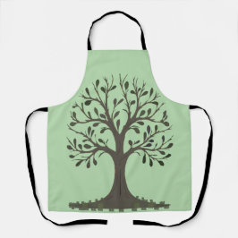 🌳 Tablier de Cuisine Arbre de Vie Vert Pâle エプロン