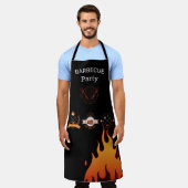 Tablier de cuisine BBQ Noir griil master, grillade エプロン (着用した状態)