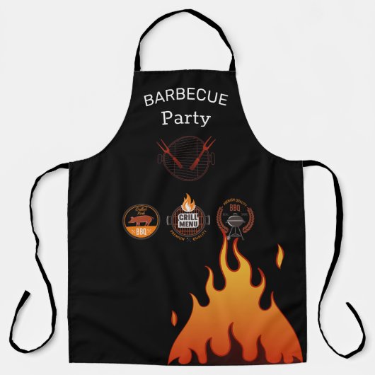 Tablier de cuisine BBQ Noir griil master, grillade エプロン (正面)