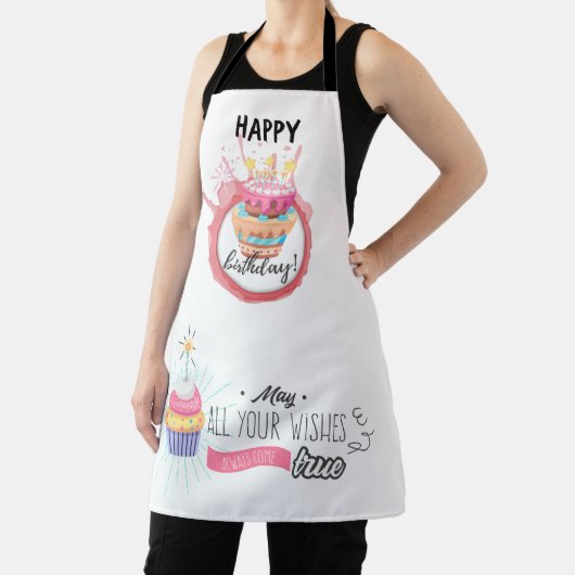 Tablier de cuisine Blanc Anniversaire bbq エプロン (インサイチュ)
