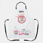 Tablier de cuisine Blanc Anniversaire bbq エプロン (正面)