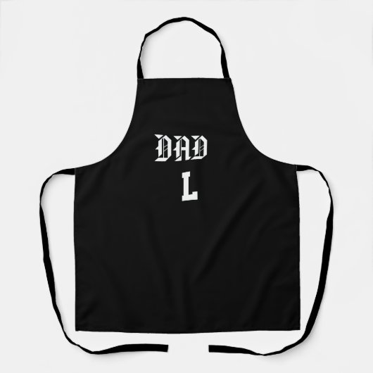 Tablier de Cuisine Noir Personnalisé - Papa エプロン (正面)