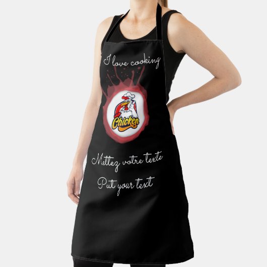Tablier de cuisine Noir Poulet Grill Master エプロン (インサイチュ)