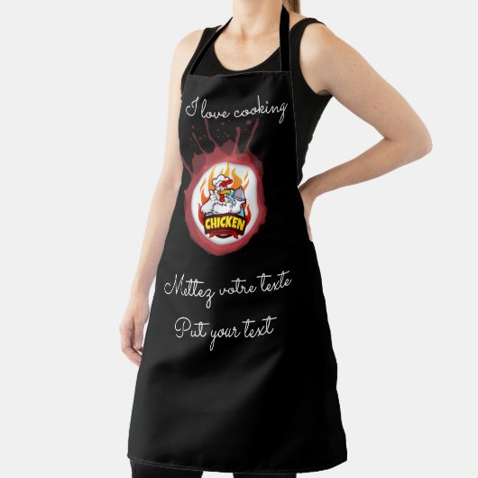 Tablier de cuisine Noir Poulet Grill Master エプロン (インサイチュ)