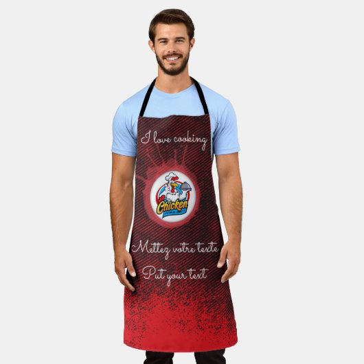 Tablier de cuisine Poulet Grill Master エプロン (着用した状態)